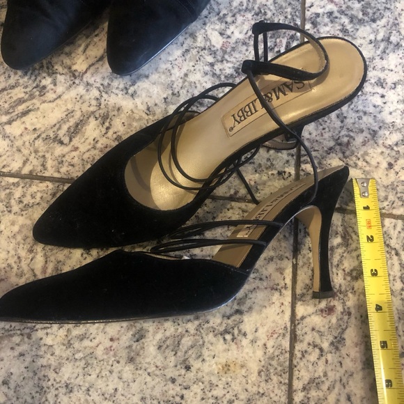 3 pairs black Sam and Libby shoes. 2 sling backs 1 with ankle straps - Picture 2 of 7